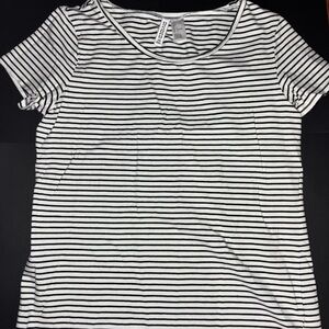 H&M Black and White Striped Top